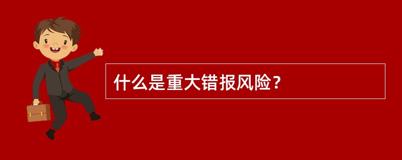 什么是重大错报风险？