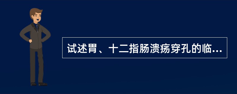 试述胃、十二指肠溃疡穿孔的临床表现。