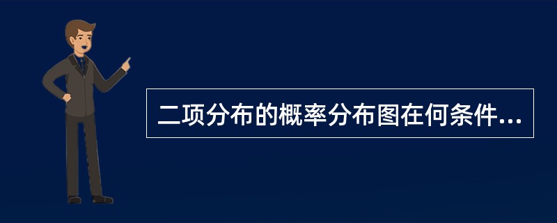 二项分布的概率分布图在何条件下为对称图形（）