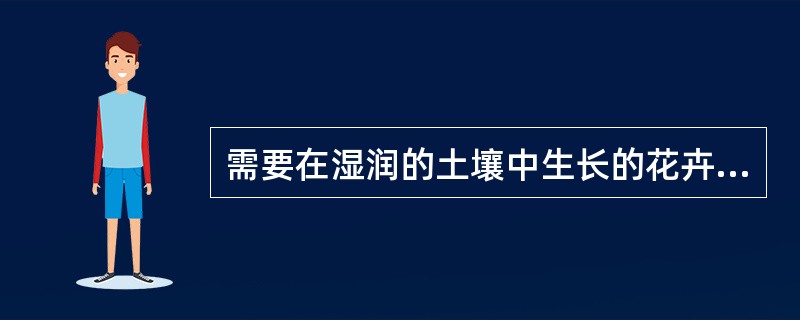 需要在湿润的土壤中生长的花卉称（）花卉。