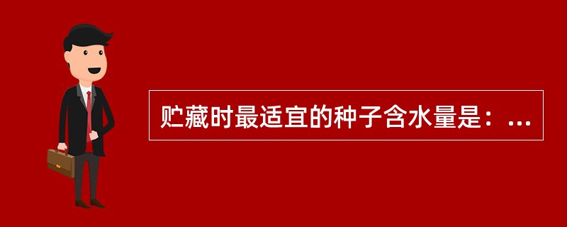 贮藏时最适宜的种子含水量是：（）。