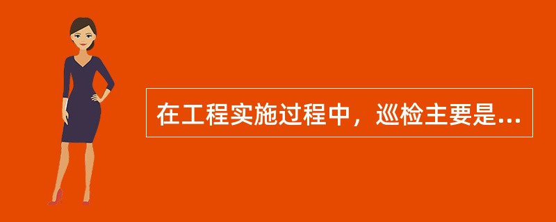 在工程实施过程中，巡检主要是（）、施工进度、施工单位的质量保证体系的实施、施工安