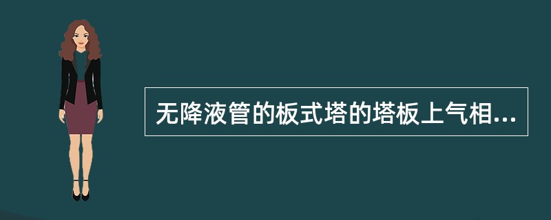 无降液管的板式塔的塔板上气相与液相流向相互垂直，属于错流型。