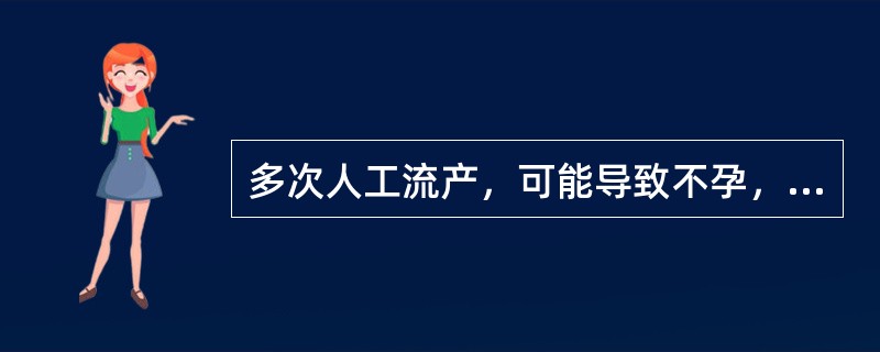 多次人工流产，可能导致不孕，因为输卵管术后（）等。