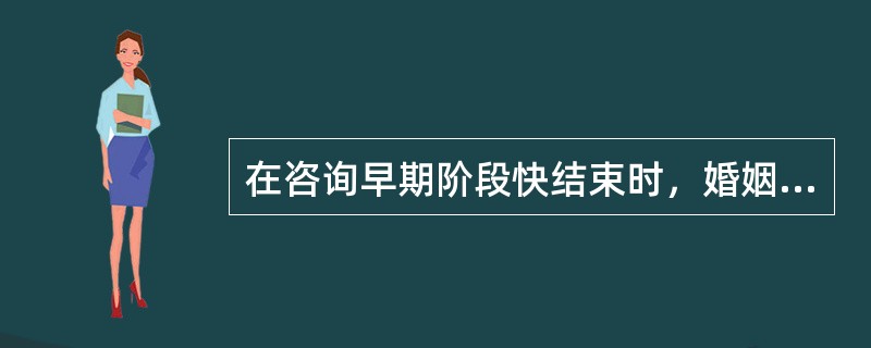 在咨询早期阶段快结束时，婚姻家庭咨询师可以做的事是（）。