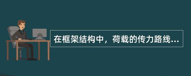 在框架结构中，荷载的传力路线是（）。