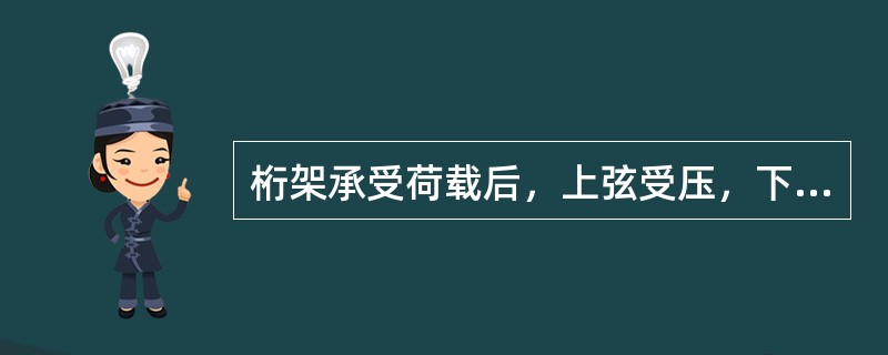 桁架承受荷载后，上弦受压，下弦受（）.