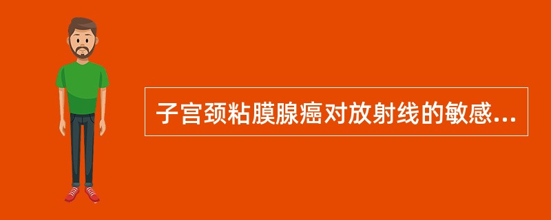 子宫颈粘膜腺癌对放射线的敏感程度为()