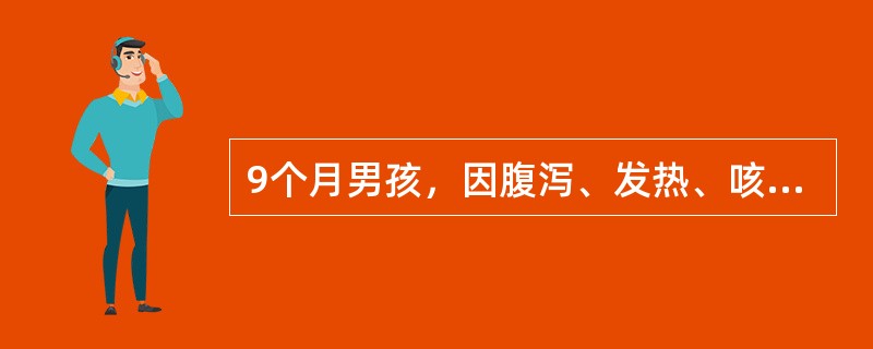 9个月男孩，因腹泻、发热、咳嗽3天入院。大便10次/日，为水样便，无腥臭味，尿少