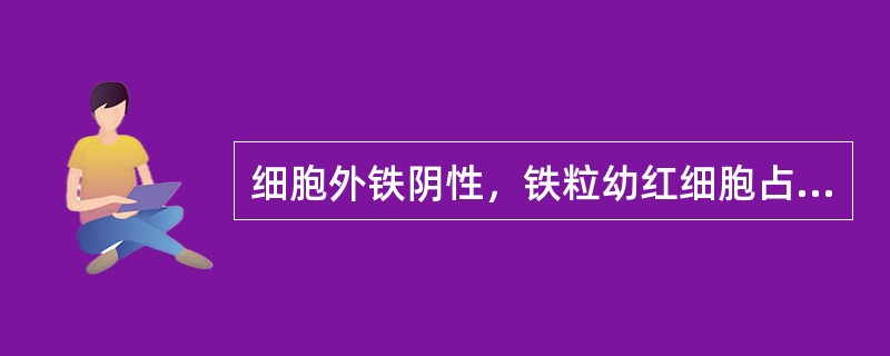 细胞外铁阴性，铁粒幼红细胞占12%，此结果符合（）