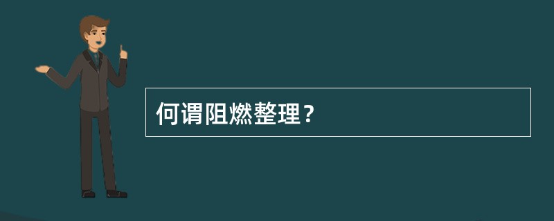 何谓阻燃整理？