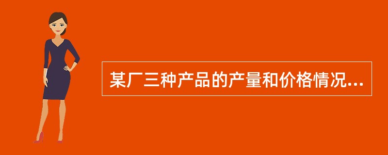 某厂三种产品的产量和价格情况如下：根据上述资料，请回答问题：对本题资料进行指数因