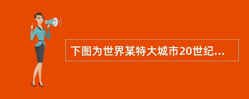 下图为世界某特大城市20世纪下半叶工厂数量的变化，据图回答下列各题：