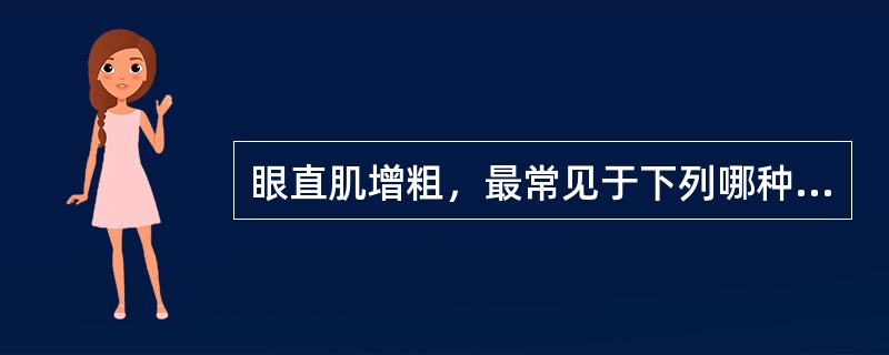 眼直肌增粗，最常见于下列哪种疾病()