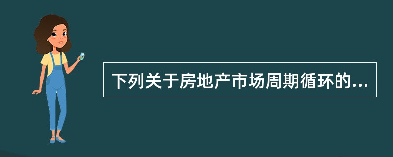 下列关于房地产市场周期循环的表述中，正确的有()。