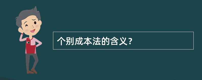 个别成本法的含义？