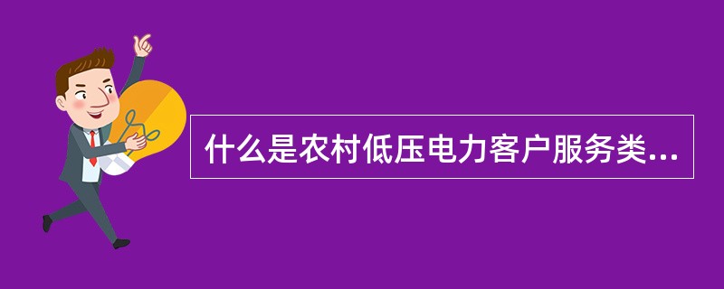 什么是农村低压电力客户服务类业务？