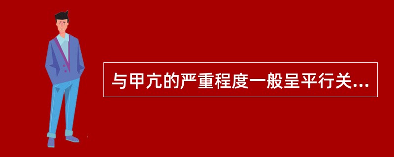 与甲亢的严重程度一般呈平行关系的是（）。