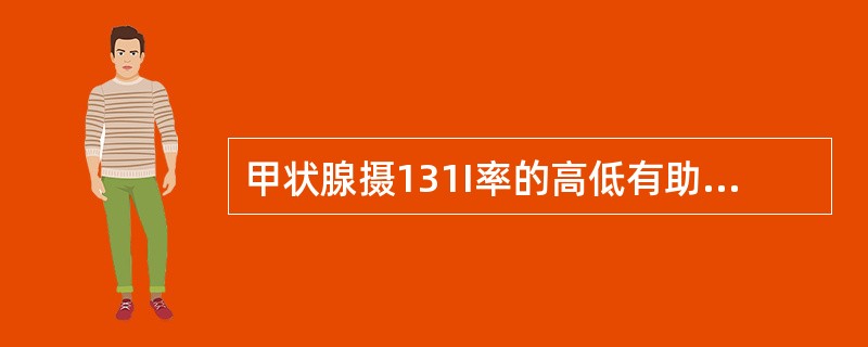 甲状腺摄131I率的高低有助于（）。