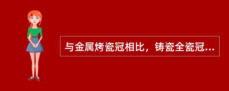 与金属烤瓷冠相比，铸瓷全瓷冠修复的特点是（）