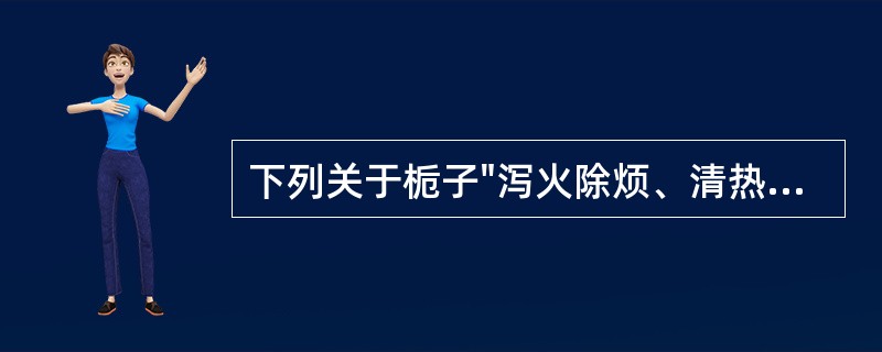 下列关于栀子"泻火除烦、清热利尿、凉血解毒"功效的药理作用，错误的是（）