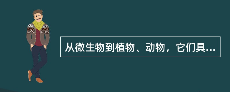 从微生物到植物、动物，它们具有一些相同的生物分子，如都具（）与（）。