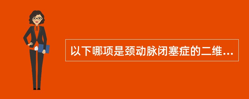 以下哪项是颈动脉闭塞症的二维超声表现