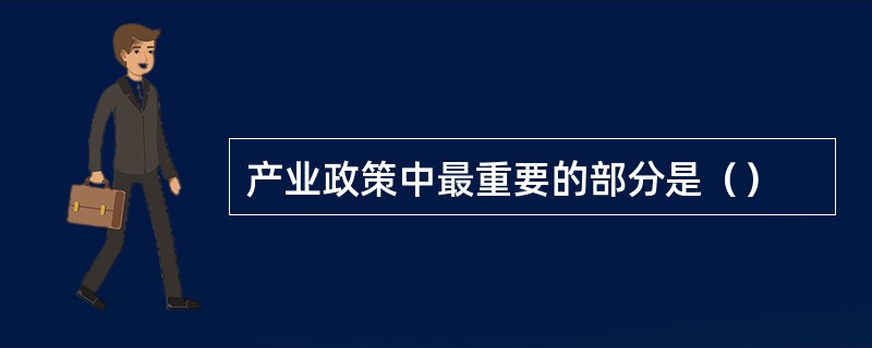 产业政策中最重要的部分是（）