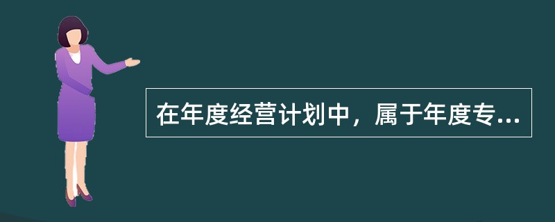 在年度经营计划中，属于年度专业计划的有（）