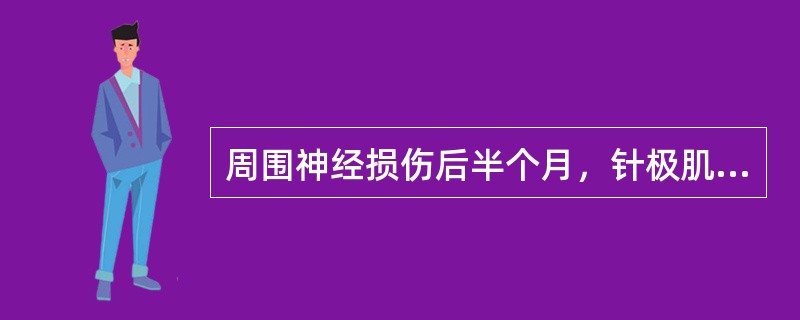 周围神经损伤后半个月，针极肌电图可见到的是（）。