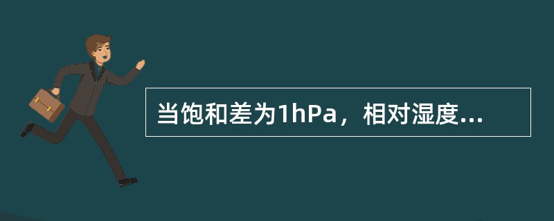 当饱和差为1hPa，相对湿度为80％，求饱和水汽压是多少？