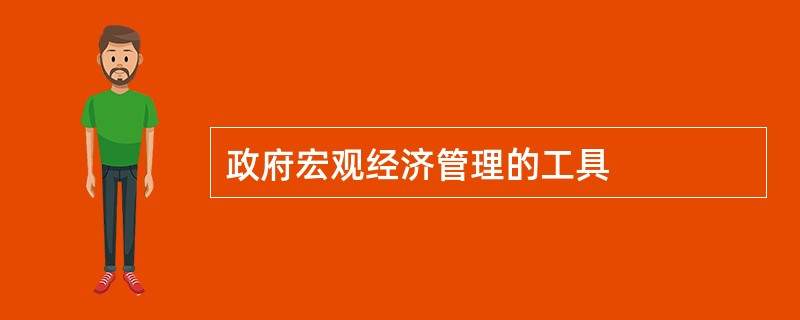 政府宏观经济管理的工具