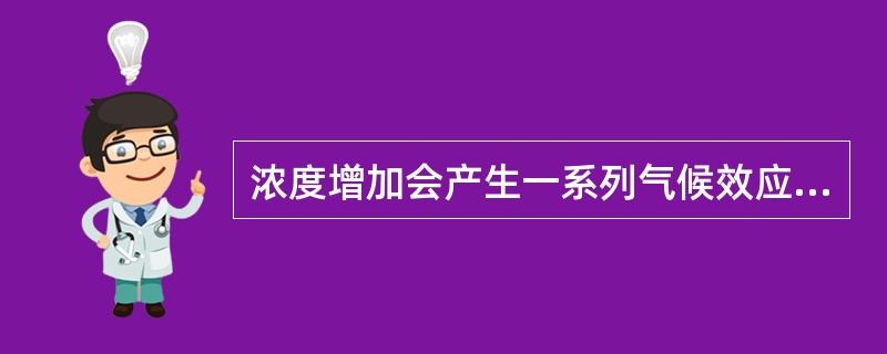 浓度增加会产生一系列气候效应。：包括