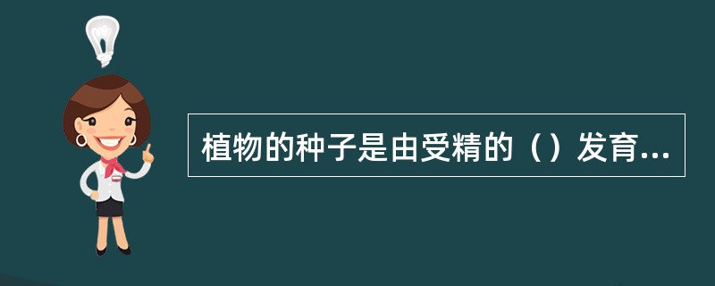 植物的种子是由受精的（）发育而成。