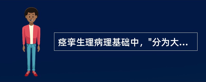 痉挛生理病理基础中，"分为大型的α运动神经元和小型的γ运动神经元"属于（）。