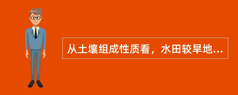 从土壤组成性质看，水田较旱地腐殖化系数低。
