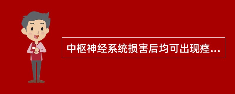 中枢神经系统损害后均可出现痉挛，不包括（）。
