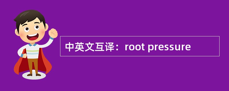 中英文互译：root pressure