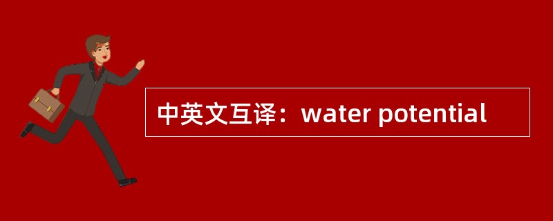 中英文互译：water potential