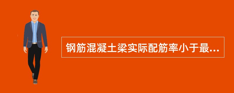 钢筋混凝土梁实际配筋率小于最小配筋率时发生的破坏是下列哪种破坏（）。