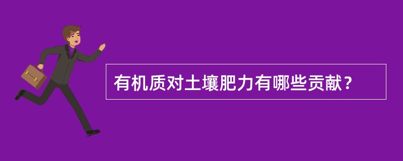 有机质对土壤肥力有哪些贡献？