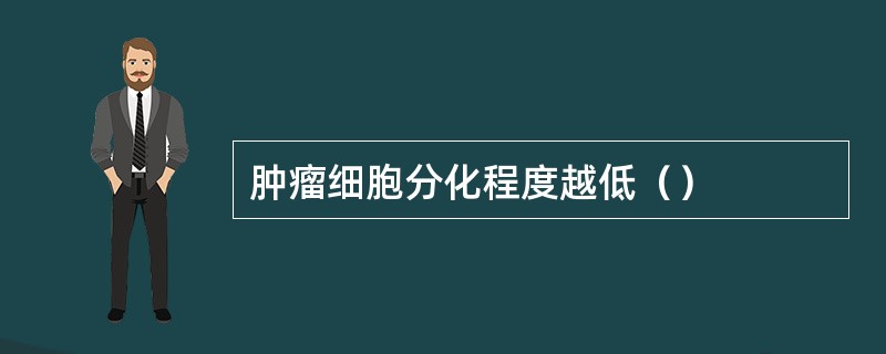 肿瘤细胞分化程度越低（）