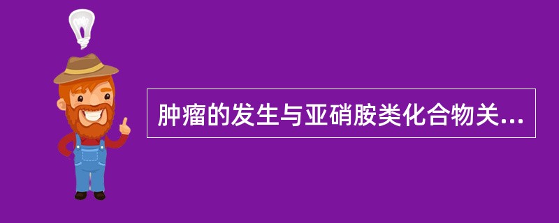 肿瘤的发生与亚硝胺类化合物关系不密切的肿瘤是（）