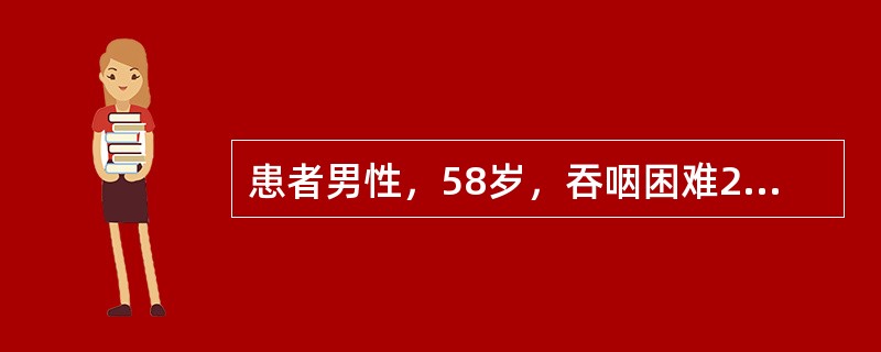 患者男性，58岁，吞咽困难2月余，X线图像如下，最有可能的诊断是（）。