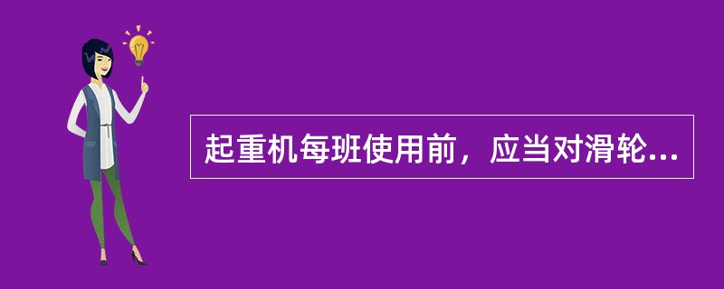 起重机每班使用前，应当对滑轮、安全保护装置和电气系统等进行检查，发现异常时，应当