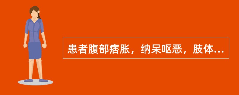 患者腹部痞胀，纳呆呕恶，肢体困重，身热起伏，汗出热不解，尿黄便溏。其舌象应是（）