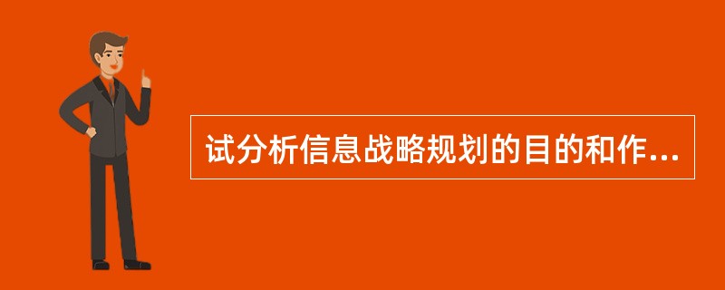 试分析信息战略规划的目的和作用。