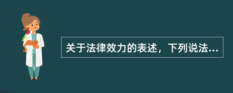 关于法律效力的表述，下列说法正确的是（）