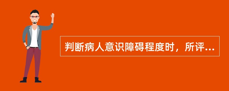 判断病人意识障碍程度时，所评估的主要内容不包括（）