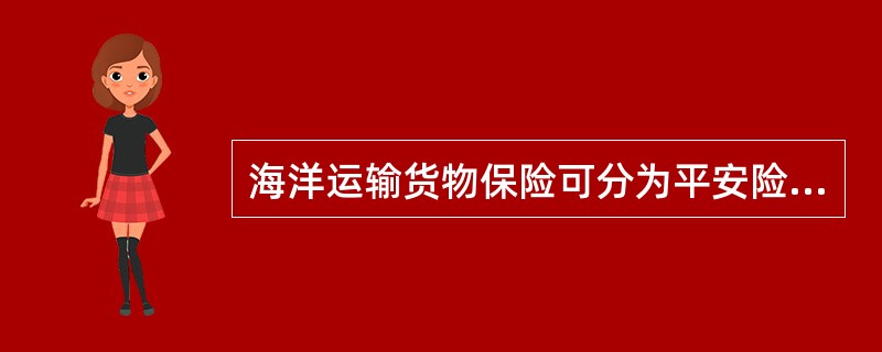 海洋运输货物保险可分为平安险和水渍险。